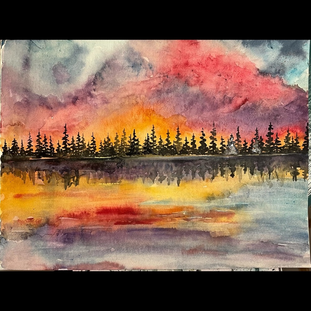 Colorful watercolor painting